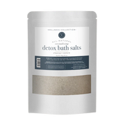Rowe Casa package of detox bath salts with a label on a white background