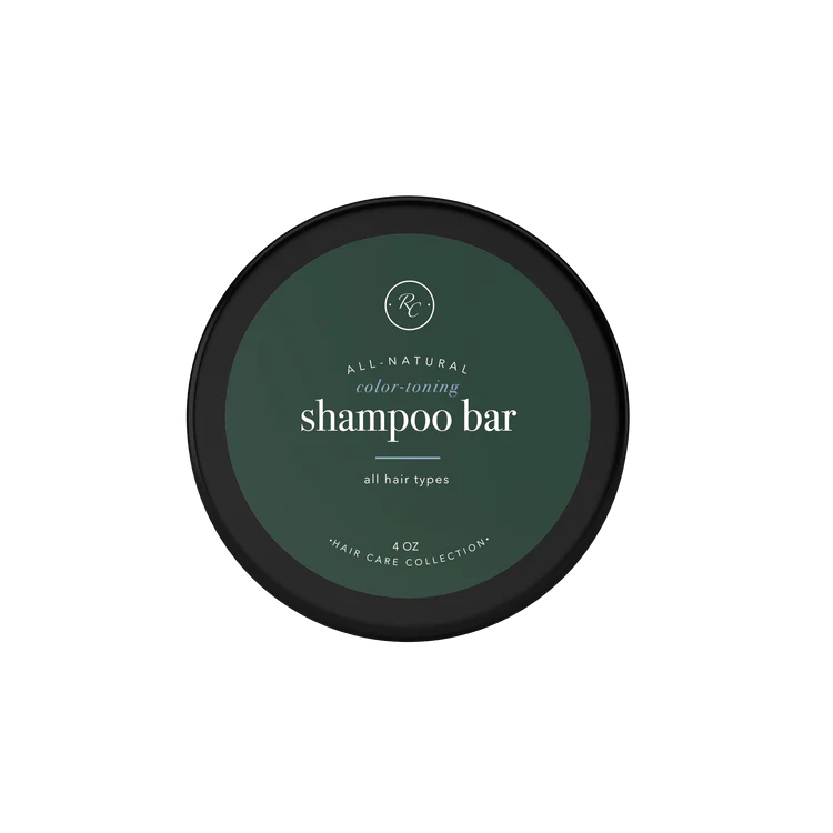rowe casa Shampoo bar container with green label on a white background
