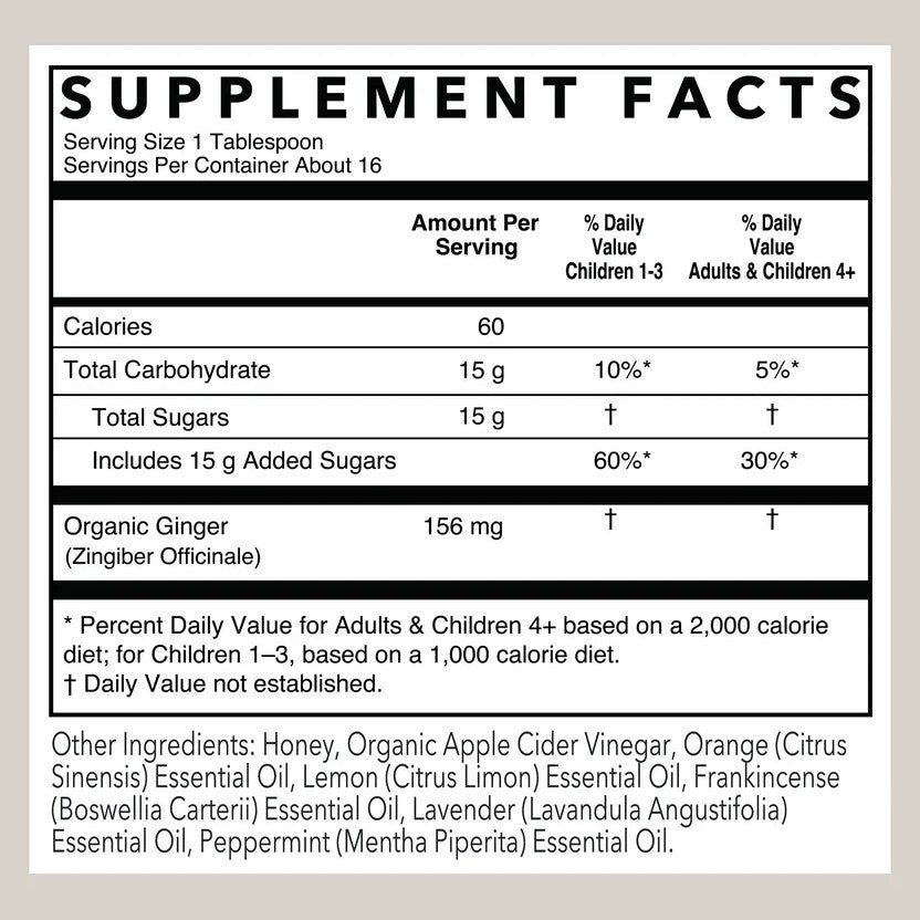 Rowe Casa Cough Syrup supplement facts label.