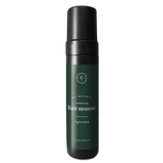 rowe casa Green hair mousse bottle with black cap on a white background