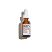 An amber glass dropper bottle of Yarok 'Feed Your Sunshine' hair serum with a white dropper cap, shown on a white background with a soft shadow.