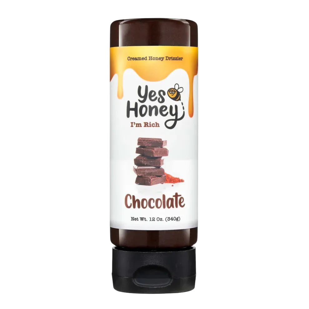 Yes Honey chocolate creamer bottle on a white background